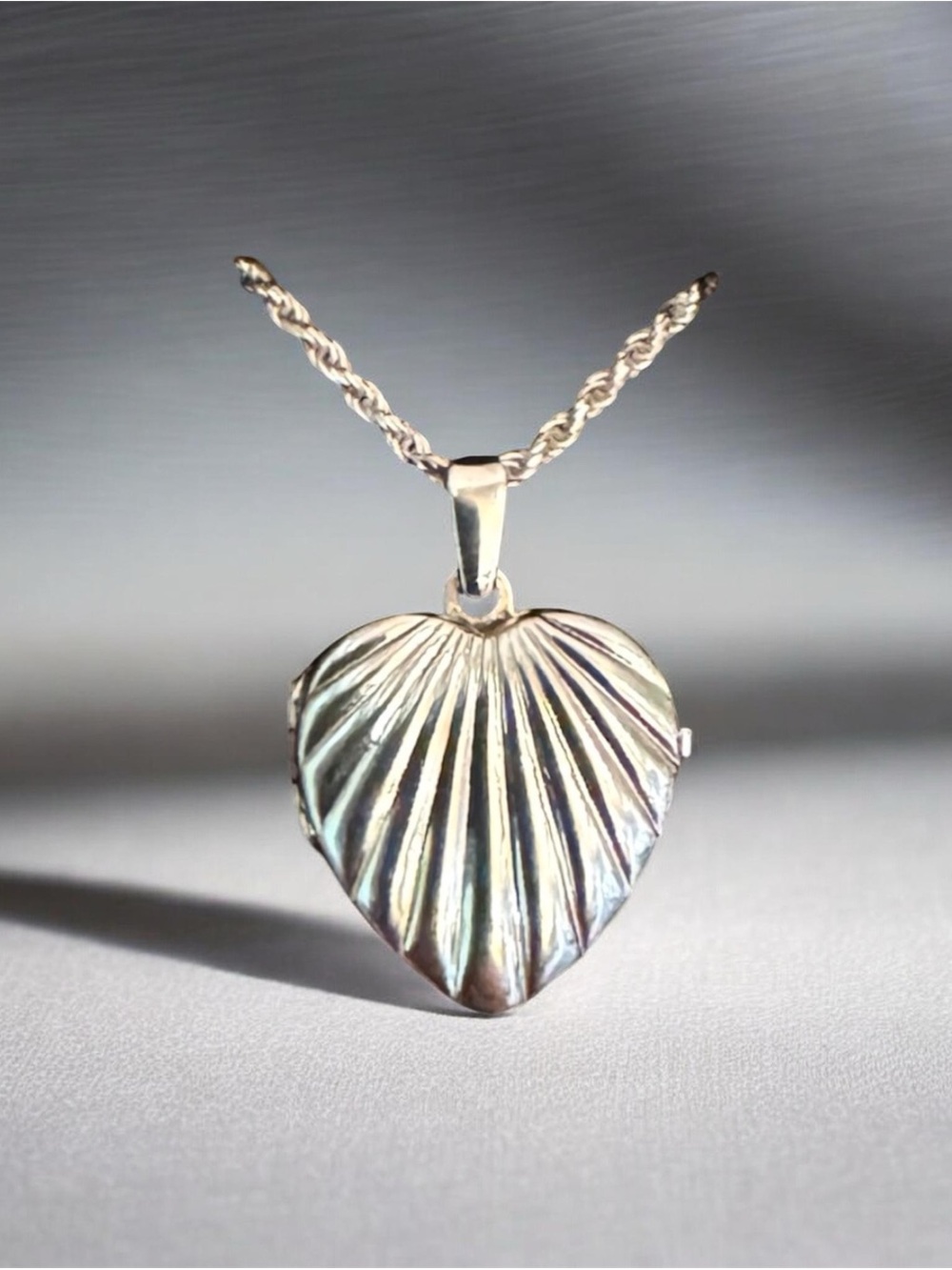 🩶Sterling Silver Heart Open Pendant Necklace 925